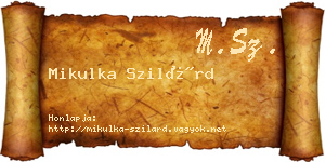 Mikulka Szilárd névjegykártya