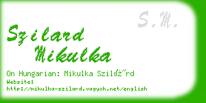 szilard mikulka business card